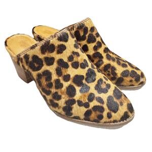 Madewell The Harper mules in leopard calf hair size 5